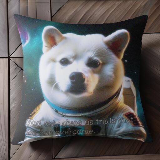 宇宙飛行士 ポメラニアン 宇宙 クッションカバー 45×45cm アニマル柄 おしゃれ 可愛い クッション本体付き 正方形