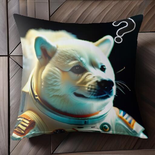 宇宙服 柴犬 クッションカバー 45×45cm アニマル柄 おしゃれ 可愛い クッション本体付き 正方形