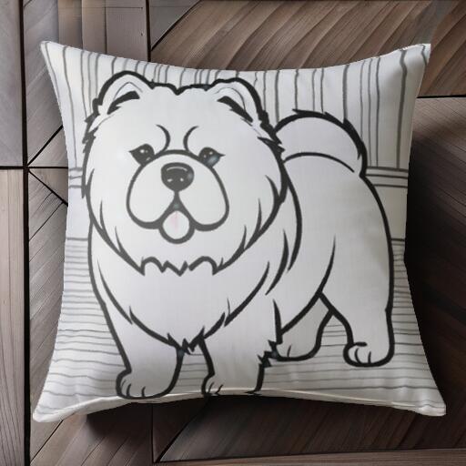 チャウチャウ クッションカバー 45×45cm アニマル柄 おしゃれ 可愛い クッション本体付き 正方形