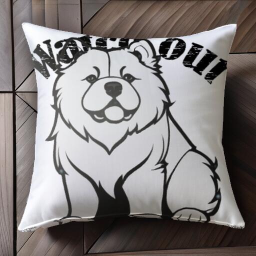 注意 チャウチャウ 警戒 危険 クッションカバー 45×45cm アニマル柄 おしゃれ 可愛い クッション本体付き 正方形