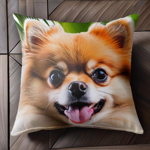 背景 ポメラニアン クッションカバー 45×45cm アニマル柄 おしゃれ 可愛い クッション本体付き 正方形