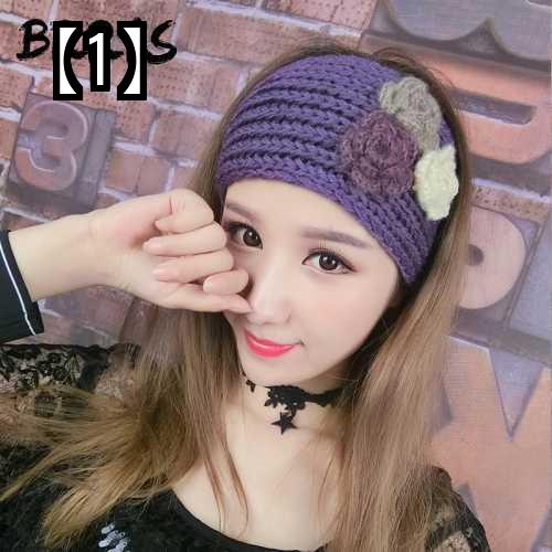 人気のファッションブランド ヘアバンド ターバン かわいい フラワー モチーフ パール ニット ウール ヘアアクセサリー レディース 大人 女の子 幅広 秋 冬