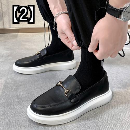 スリッポン メンズ 靴 シューズ ホワイト レザー 厚底 カジュアル フォーマル おしゃれ スニーカー 厚いソール Bullpadel Cl