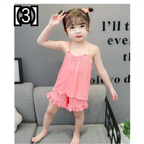パジャマ子供用かわいい女の子キャミソールフリルツーピース薄手部屋着幼児夏