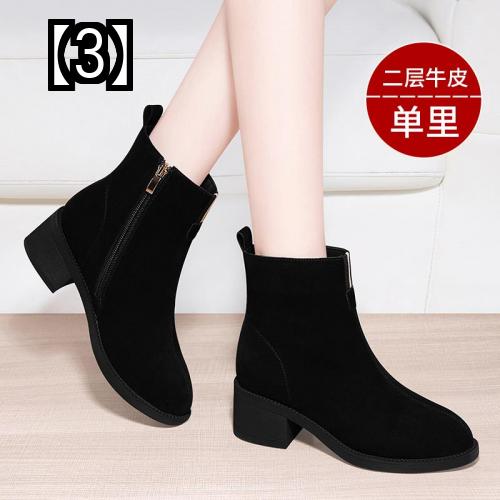 クーポン対象外 ショートブーツ レディース 滑らない 中年 お母さん おしゃれ シンプル エレガント クラシック スタイリッシュ 黒 オールマッチ 冬 レザー ローヒール 裏地 暖かい 休日 Fucoa Cl