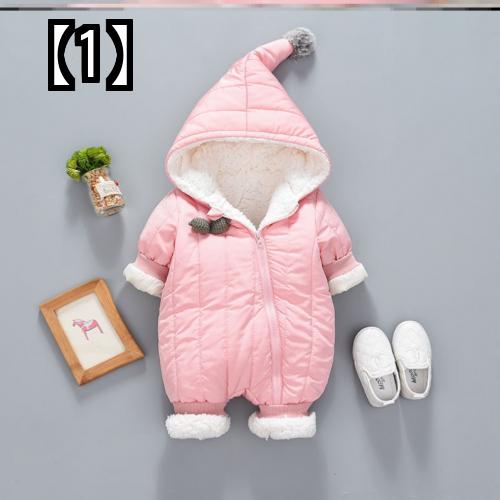 ロンパース アウター ベビー服 秋冬 新作 厚手 ジャンプスーツ コーデュロイ 防寒 あったか かわいい 動物 ピンク 青 緑 プレゼント