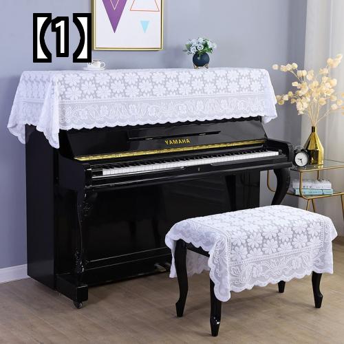 人気の春夏 ピアノカバー アップライト トップ レース シンプル おしゃれ 花柄 白 紫 ハーフ 椅子 ほこりよけ Fucoa Cl