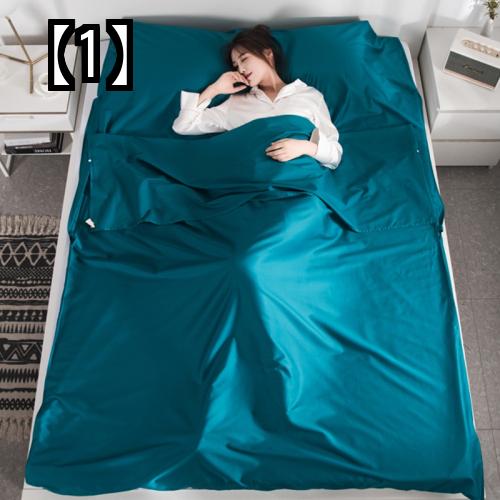 市場 インナーシーツ コンパクト 綿 軽量 ダブル ベッドカバー 枕 柔らかい 持ち運び 寝袋