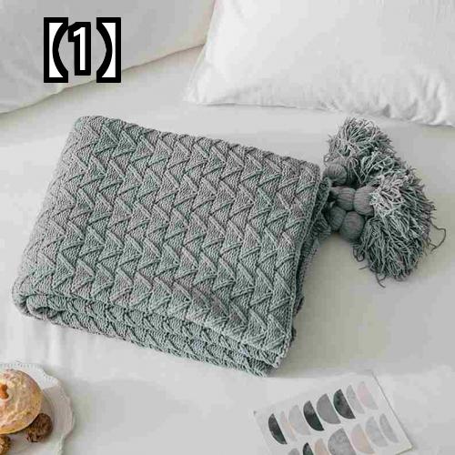 在庫限り ブランケット 夏用 おしゃれ ニット 寝具 ふわふわ 大判 北欧 ひざ掛け カジュアル 春秋