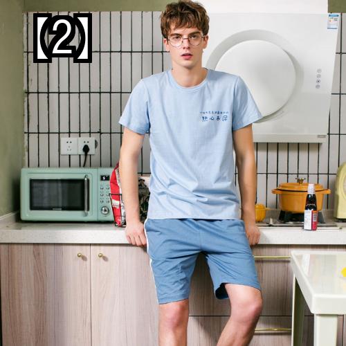 パジャマ メンズ Tシャツ おしゃれ お揃い ピンク ペアルック レディース 半袖 夏 夏用 柔らかい 涼しい 綿 薄手 通気性 青 21公式店舗 半袖