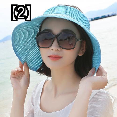 新品同様 サンバイザー レディース ゴルフ テニス スポーツ おしゃれ 帽子 涼しい 春夏 秋 日よけ ビーチ 折りたたみ 麦わら ネイビー 赤 青 旅行 ガーデニング 通気性 つば広 ストライプ 調節可能 Mo2 Sakura Ne Jp