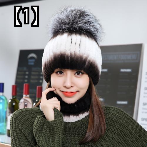 帽子 レディース 秋冬 ファー ニットキャップ ネックウォーマー セット レッキス 防寒 暖かい 厚手 伸縮性 もこもこ ポンポン かわいい スキー 旅行 韓国 グレー 白 黒 Sale 10 Off