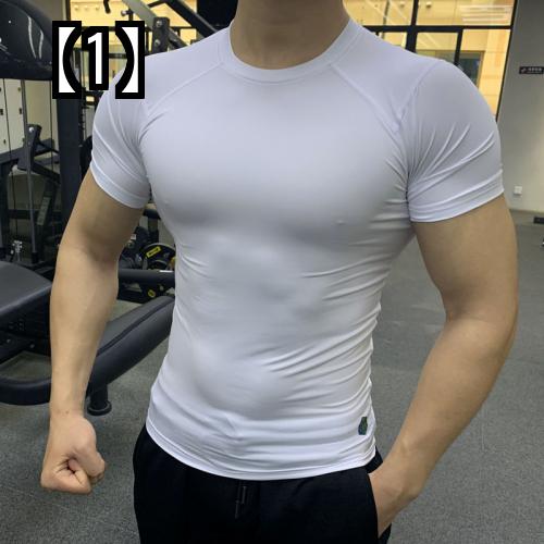 Tシャツ メンズ サマー スポーツ 速乾性 伸縮性 半袖 吸汗性 通気性 バスケットボール トレーニング シャツ ランニング フィットネス トップ