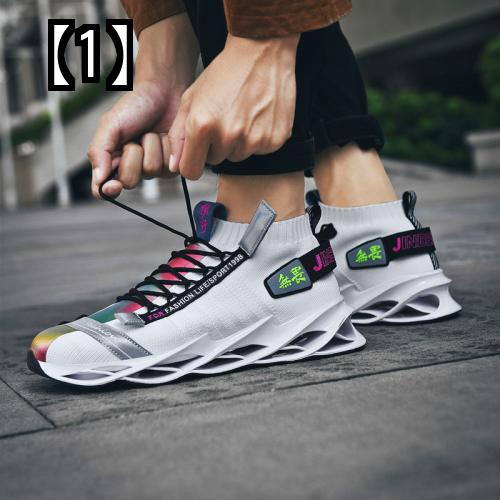 現品限り一斉値下げ スポーツ シューズ メンズ ランニング 衝撃 吸収 秋 発光 ジム カジュアル Fucoa Cl