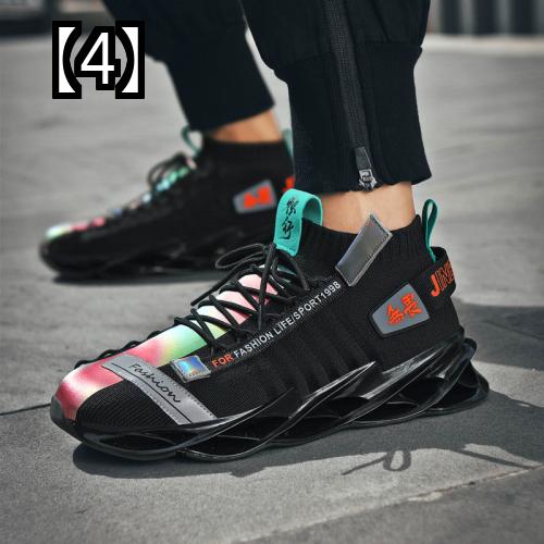 現品限り一斉値下げ スポーツ シューズ メンズ ランニング 衝撃 吸収 秋 発光 ジム カジュアル Fucoa Cl