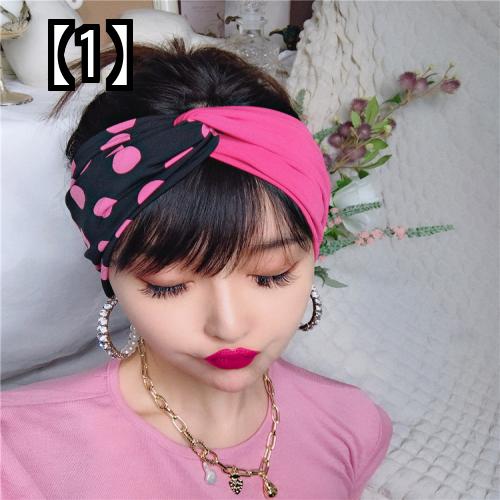 ヘアバンド ヘッドバンド かわいい おしゃれクロスヘアバンド ウェーブポイント ワイドヘア オーナメント レディース レトロ ヘッドスカーフ ヘッド オールマッチ 正規店