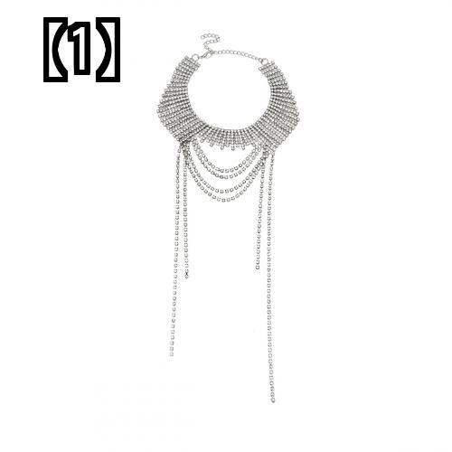 ネックレス ヒップスター 不規則なラインストーン ペンダント チョーカー 多目的 レディース ファッション アクセサリー 人気の定番