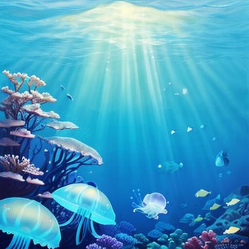 タペストリー 夏 青 海中 クラゲ 海月 おしゃれ 神秘的 タロットクロス インテリア 小さめ 大判 20cm～120cm 正方形 撮影背景 グッズ 占い 祭壇