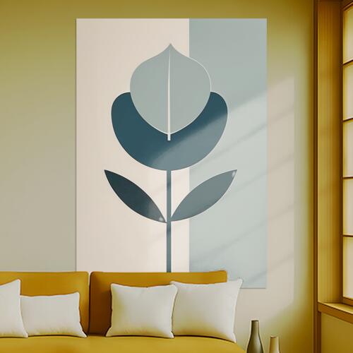 花 植物 アート ミニマル モダン タペストリー 絵画 インテリア 縦長 北欧 大判 大型 布製 壁飾り 巨大 壁掛け 大きい 撮影背景 長方形 特大 青 グレー ベージュ 4,704円
