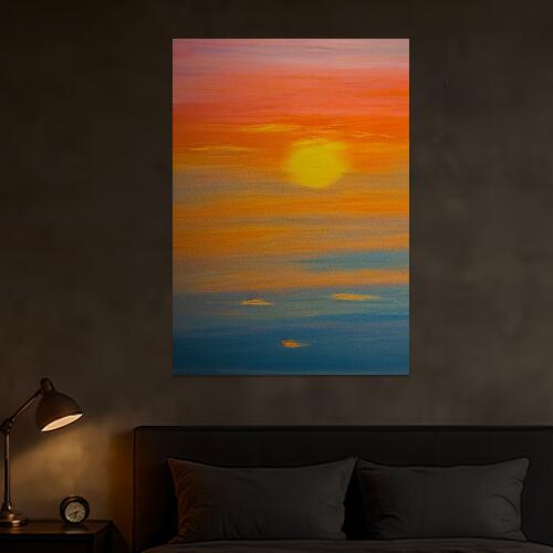 夕焼け 海 空 太陽 絵画 タペストリー インテリア 縦長 北欧 大判 大型 布製 壁飾り 巨大 壁掛け 大きい 撮影背景 長方形 特大 オレンジ 黄色 青