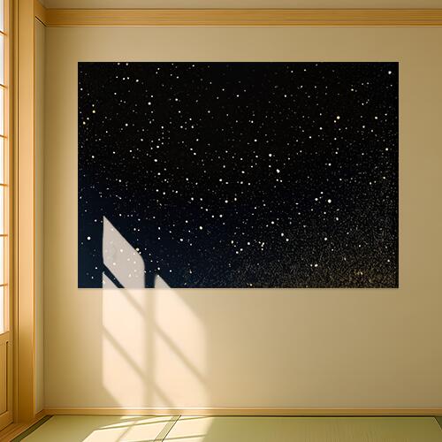 星空 夜空 天の川 宇宙 星屑 タペストリー インテリア グッズ 横長 大判 大型 布製 壁飾り 巨大 壁掛け 大きい 撮影背景 長方形 特大 黒 白 黄色