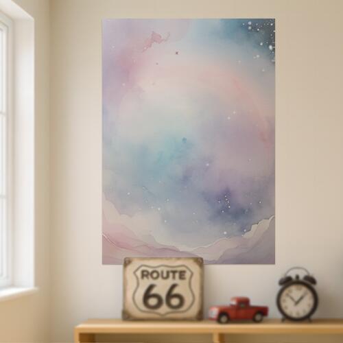 水彩 宇宙 星雲 抽象画 ファンタジー タペストリー インテリア 縦型 縦長 大判 大型 布製 壁飾り 巨大 壁掛け 大きい 撮影背景 特大 ピンク 青 紫