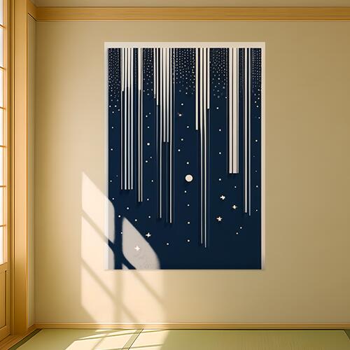 星 夜空 流れ星 抽象 壁紙 タペストリー 宇宙 インテリア 縦型 縦長 大判 大型 布製 壁飾り 巨大 壁掛け 大きい 撮影背景 特大 紺 白 グレー