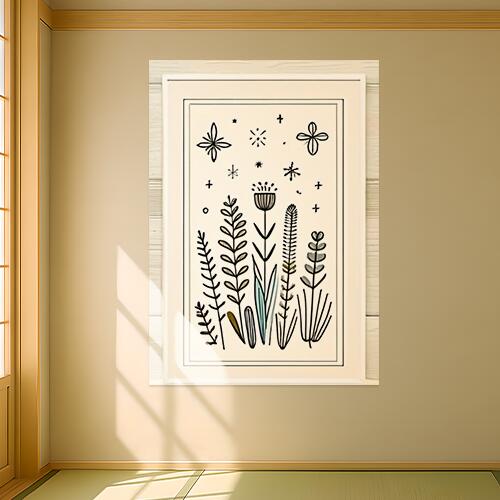 植物 花 ボタニカルアート 北欧 シンプル タペストリー インテリア 大判 大型 布製 壁飾り 巨大 壁掛け 大きい 撮影背景 特大 白 黒 ベージュ
