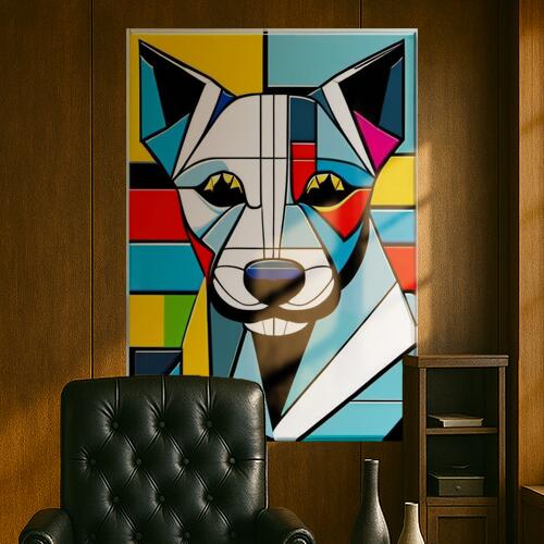 犬 動物 ポップアート カラフル モダン タペストリー インテリア 大判 大型 布製 壁飾り 巨大 壁掛け 大きい 撮影背景 特大 青 白 黒 5,328円