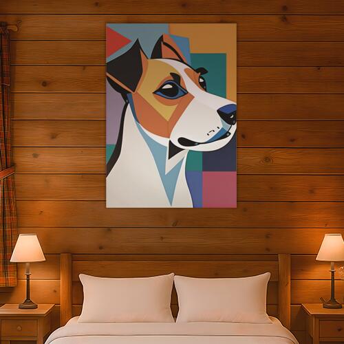 犬 ペット 動物 ポップアート アート タペストリー インテリア 大判 大型 布製 壁飾り 巨大 壁掛け 大きい 撮影背景 特大 白 黒 オレンジ
