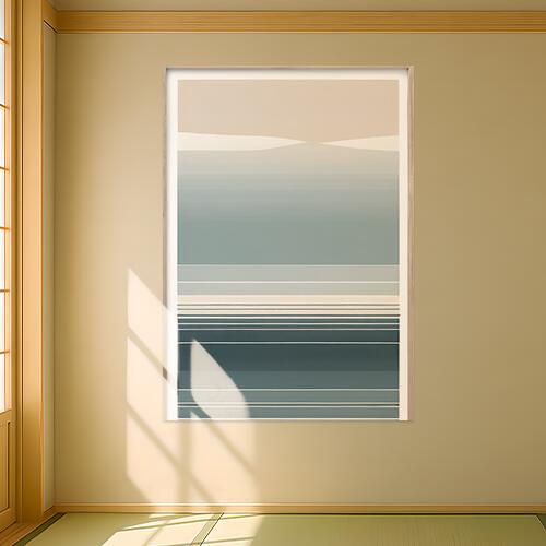 抽象画 海景 ミニマルアート 幾何学模様 インテリア タペストリー 北欧 海 大判 大型 布製 壁飾り 巨大 壁掛け 大きい 撮影背景 特大 ベージュ 白 グレー