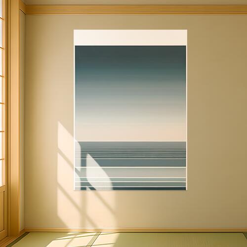 海 空 抽象画 ミニマルアート 静けさ タペストリー 北欧 インテリア 大判 大型 布製 壁飾り 巨大 壁掛け 大きい 撮影背景 特大 青 グレー ベージュ 5,472円