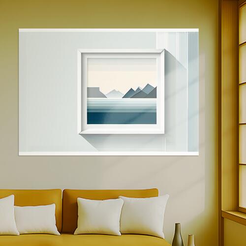 風景画 幾何学模様 山 海 ミニマルアート タペストリー 北欧 インテリア 大判 大型 布製 壁飾り 巨大 壁掛け 大きい 撮影背景 特大 青 紺 白
