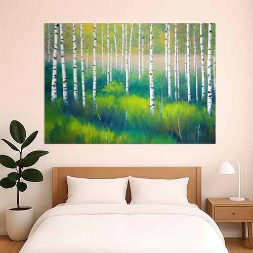 白樺 森 風景 自然 絵画 タペストリー サボテン 北欧 植物 インテリア 大判 大型 布製 壁飾り 巨大 壁掛け 大きい 撮影背景 特大 白 緑 黄色 6,320円