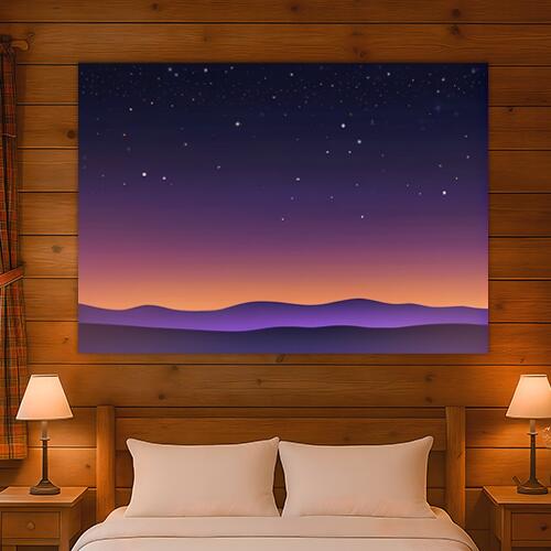 星空 夜空 山 夕焼け グラデーション タペストリー 大判 風景 空 自然 大自然 神秘的 癒し 大きい インテリア 大型 布製 壁飾り 巨大 壁掛け 撮影背景 特大 青 紺 オレンジ