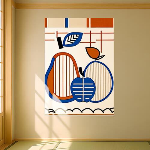 果物 静物画 ポップアート 壁掛け 装飾 タペストリー 大判 シンプル おしゃれ 北欧 大きい インテリア 大型 布製 壁飾り 巨大 撮影背景 特大 青 オレンジ ベージュ