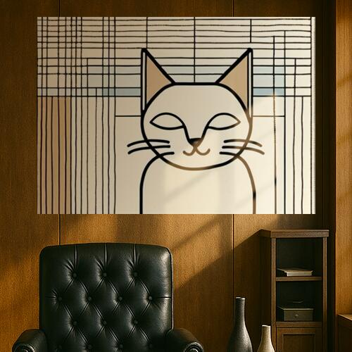 猫 ネコ 動物 アート シンプル タペストリー 北欧 秋 夏 大判 おしゃれ 大きい インテリア 大型 布製 壁飾り 巨大 壁掛け 撮影背景 特大 白 ベージュ 黒