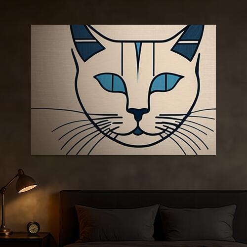 猫 ネコ 動物 ペット アート タペストリー 北欧 秋 夏 大判 おしゃれ 大きい インテリア 大型 布製 壁飾り 巨大 壁掛け 撮影背景 特大 ベージュ 青 紺