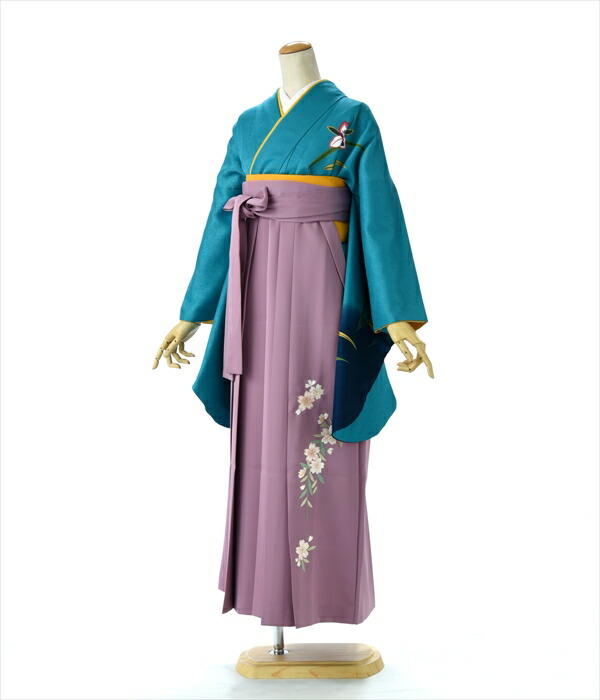 卒業式 袴 レンタル セット 女袴 《身長》152cm～170cm 着物レンタル 教員 先生 大学 短大 専門学校 高校 中学 大人 新品足袋プレゼント 色無地 二尺袖 貸衣装 フルフル フル レンタル袴 袴セット 青 おしゃれ かわいい 桜 フェミニン デザイン ワンポイント 9,216円