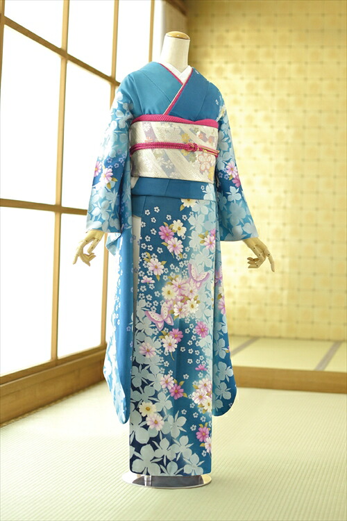 夏用単衣振袖 トールサイズ 単 単衣 ひとえ フルセットレンタル 着物レンタル 成人式 結婚式 貸衣装 フルフル パーティ・お見合い・夏　着物 振袖セット フルレンタル