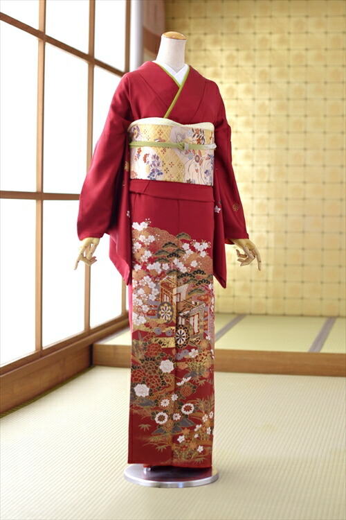 楽天市場】【レンタル】【訪問着 ワインレッド系】訪問着レンタル 訪問