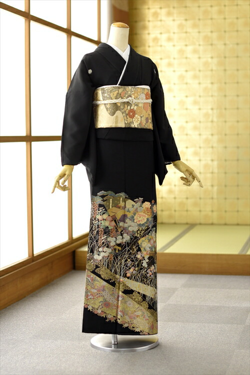 留袖レンタル mt2140 17点フルセットレンタル 高級正絹 着物レンタル 黒留袖 結婚式 母親・親族・列席者 貸衣装 フルフル かしいしょう おすすめ｜FrouFrou