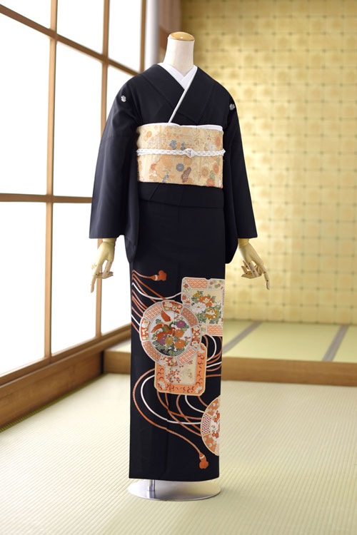 夏用 単衣 黒留袖レンタル フルセットレンタル 結婚式 母 着物母上・親族・列席者 貸衣装 フルフル 夏　着物 おすすめ5月 6月 7月 8月 9月 向け