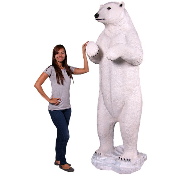 Frpアニマルオブジェ 立つホッキョクグマ 置物 動物 くま クマ 北極熊 剥製 動物園 店舗 カフェ 喫茶店 レストラン 飲食店 インテリア イベント ディスプレイ 実物大 等身大 リアル Whlny Udirons Com