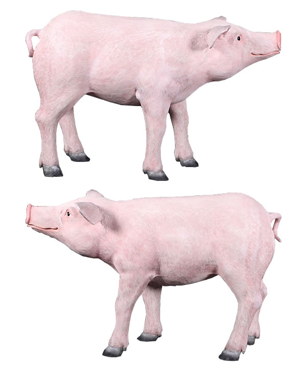Frpアニマルオブジェ 可愛い豚 置物 動物 ブタ ぶた 動物園 店舗 茶寮 喫茶店 レストラン 飲食店 インテリア イベント ディスプレイ 実物大 等身大 リアル 等身大フィギュア Whlny Amploi Fr