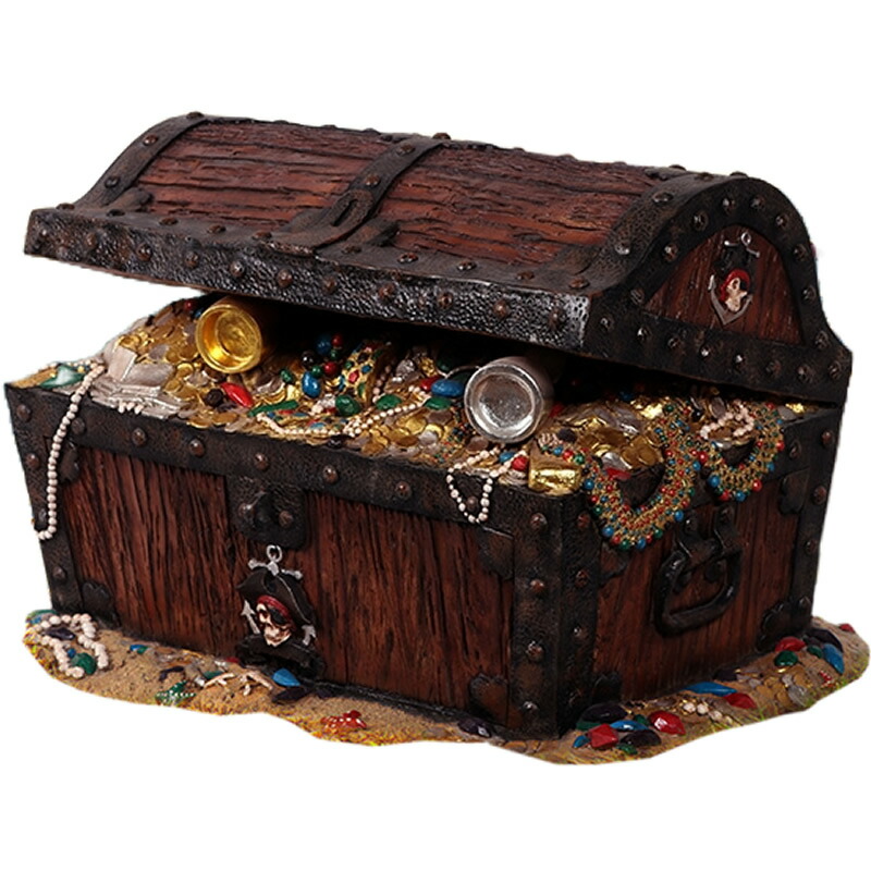 楽天市場】浜辺に打ち上げられた海賊の宝箱 お宝 ボックス 海賊