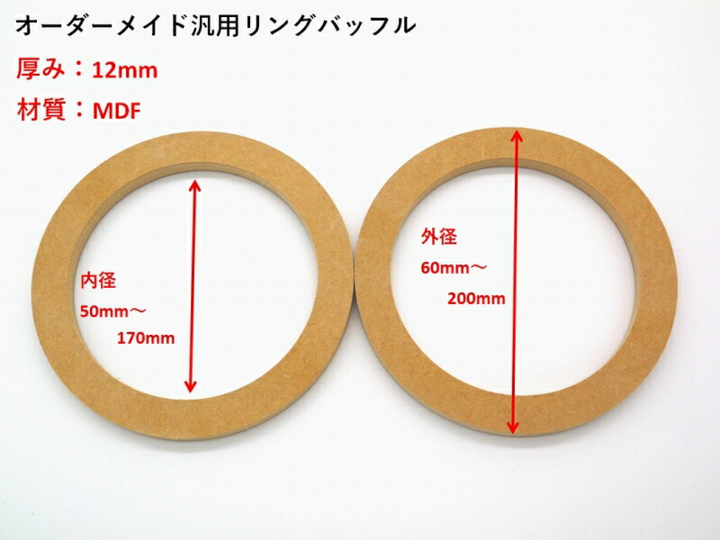 【21mm厚】スピーカーバッフルのスペーサー検)ドーナツ状 汎用　リング MDF 21mm厚】スピーカーバッフルのスペーサー検)ドーナツ状 汎用