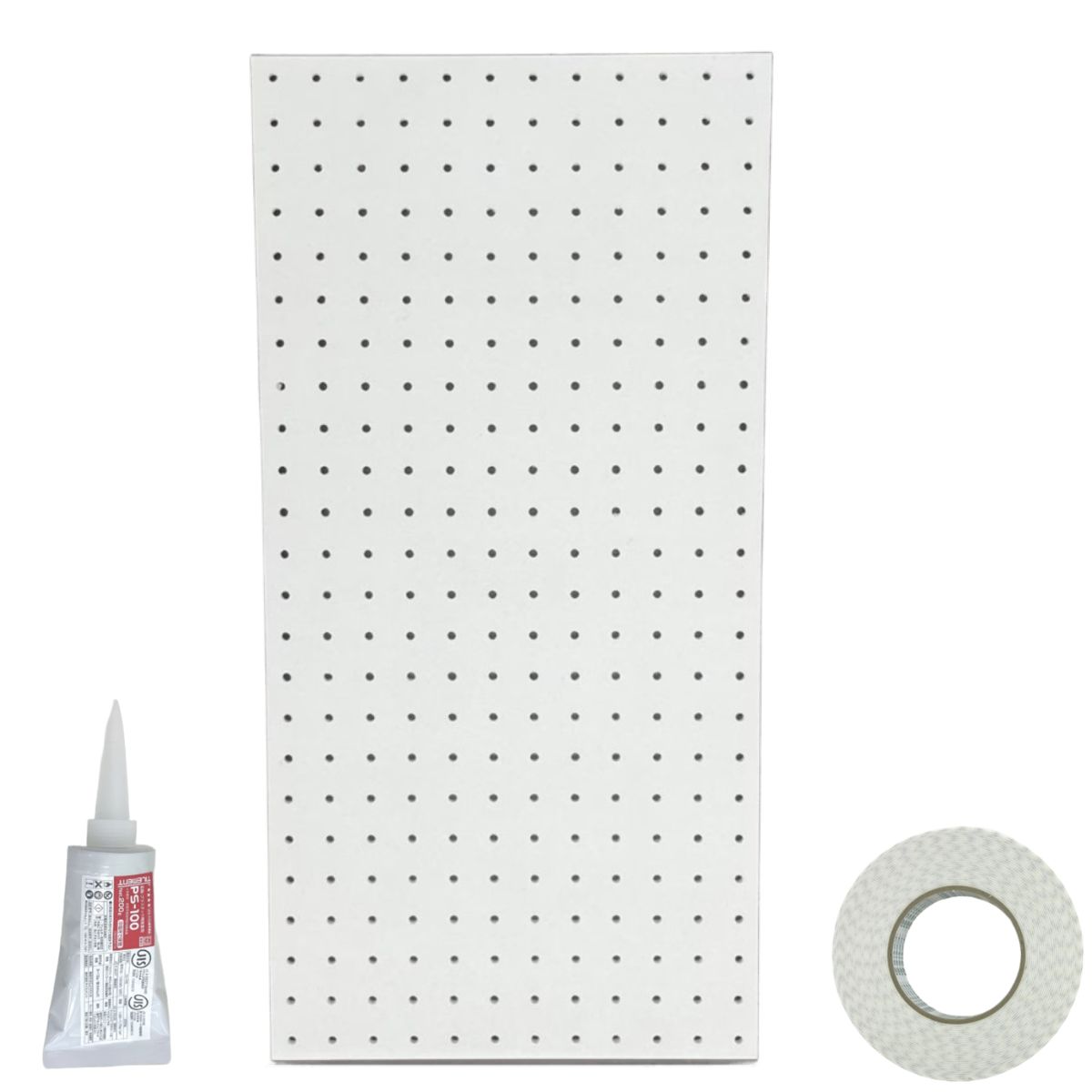 有孔ケイカル板 6mm厚み 300x600mm φ5-25mmピッチ 貼付けセットパンチボード パンチングボード 有孔ボード DIY