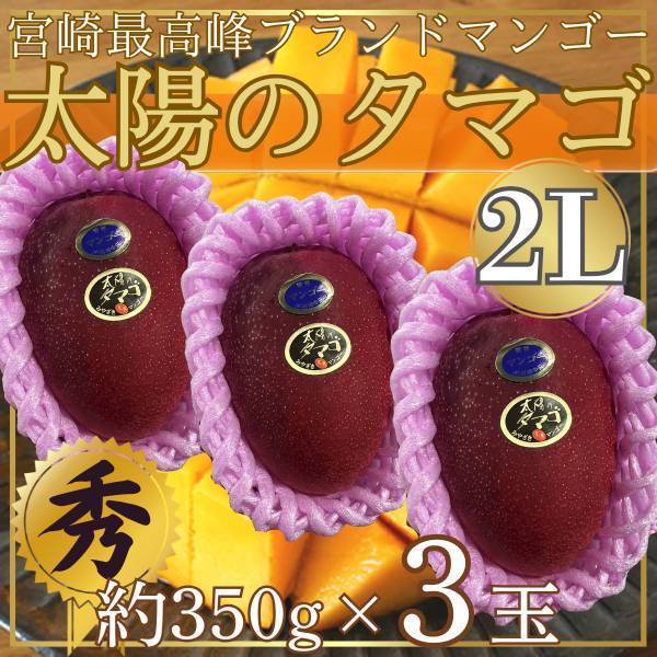 宮崎県産　太陽のタマゴ1玉　2L　約350g×3玉　※クール便発送