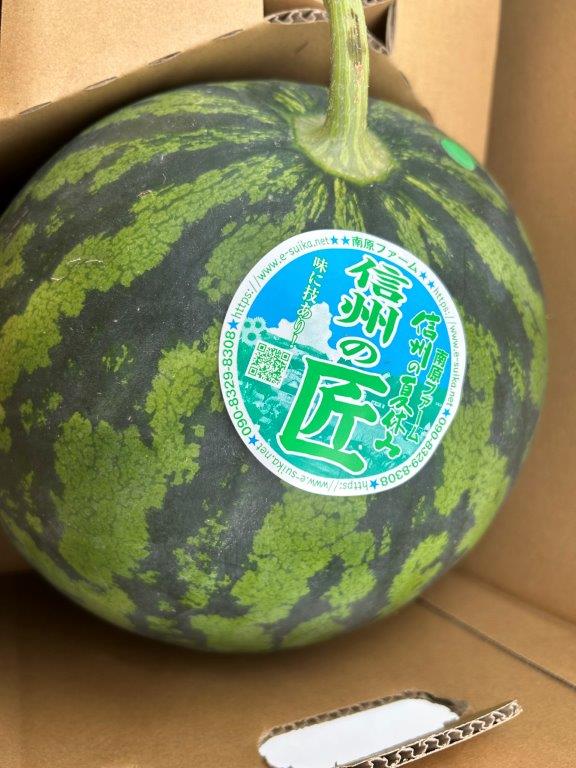 長野産西瓜　松本ハイランド 特選西瓜　最高等級：匠A　 5Lサイズ1玉<br>（約11kg/1玉）贈答用 <br>【大玉西瓜】【松本ハイランド スイカ】【西瓜】【お中元】<br>【北海道・九州・四国・離島地区別途クール送料1000円】<br>7月中旬～8月中旬頃発送日付指定不可